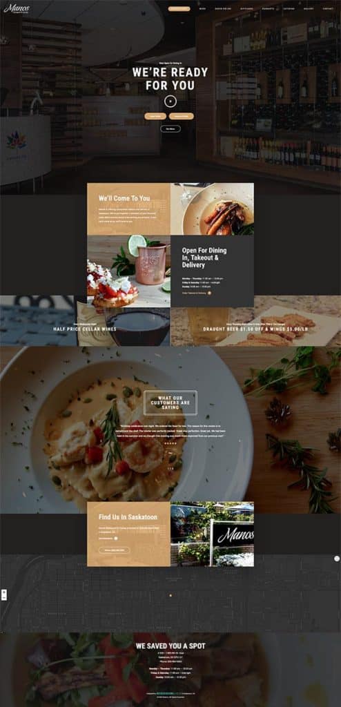 Screenshot of Manos website designed in Saskatoon by Becker Design
