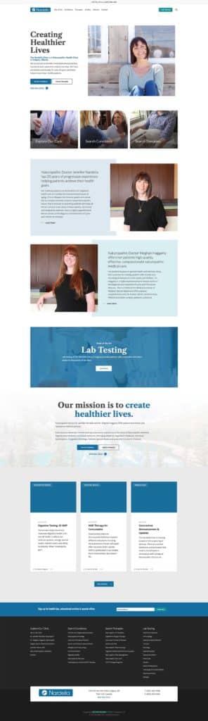 Screenshot of Nardella Clinic website, designed in Saskatoon by Becker Design