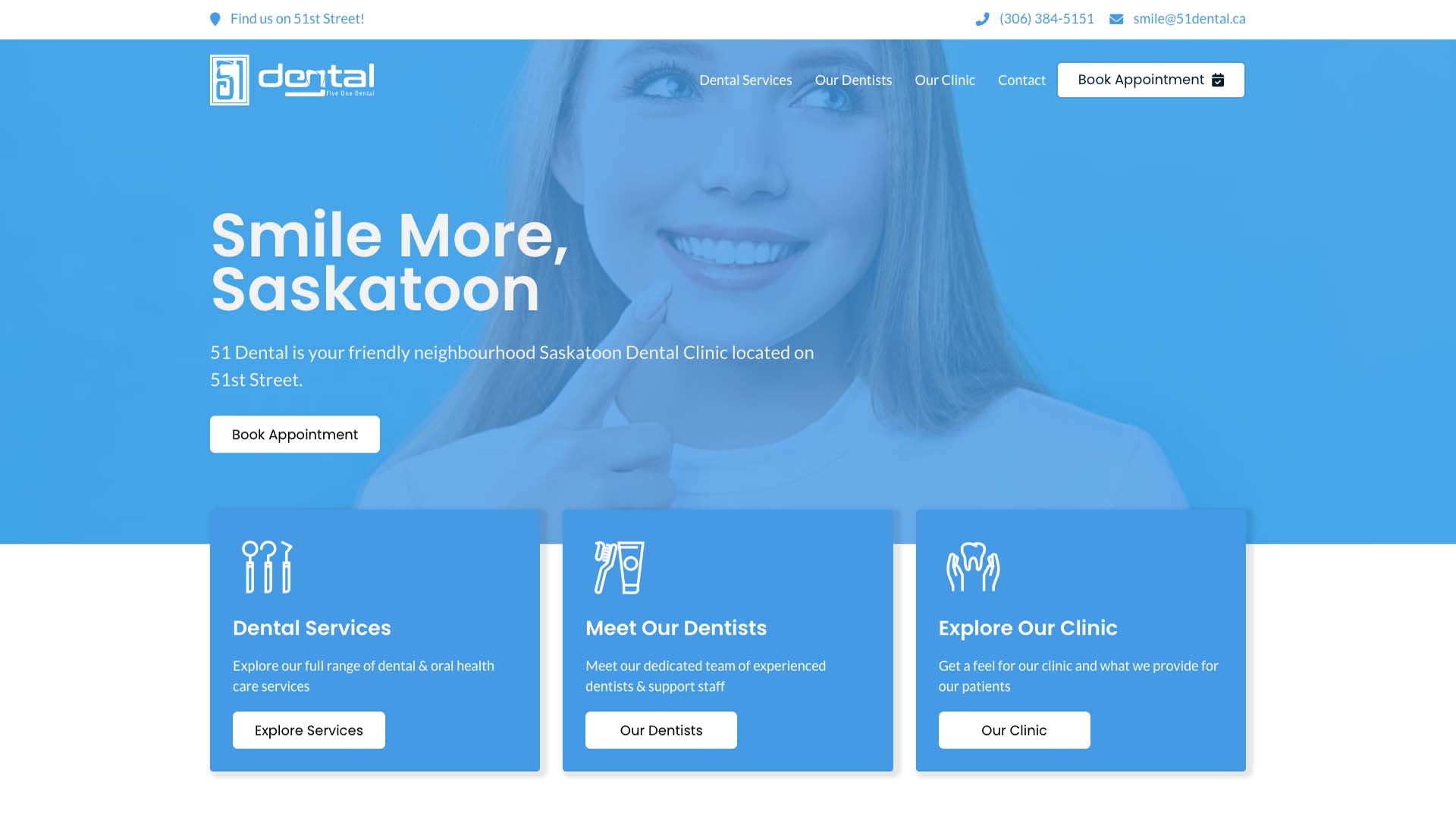Image showcasing the 51 Dental website
