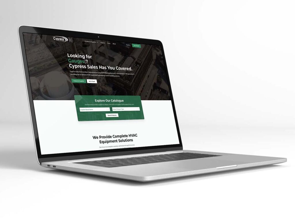 Image showcasing another web design by Becker in Saskatoon