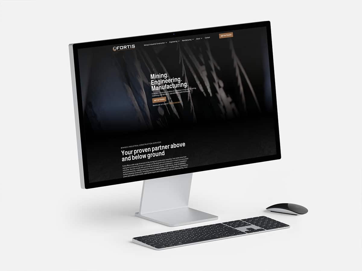 Image showcasing the Fortis Engineering & Manufacturing website