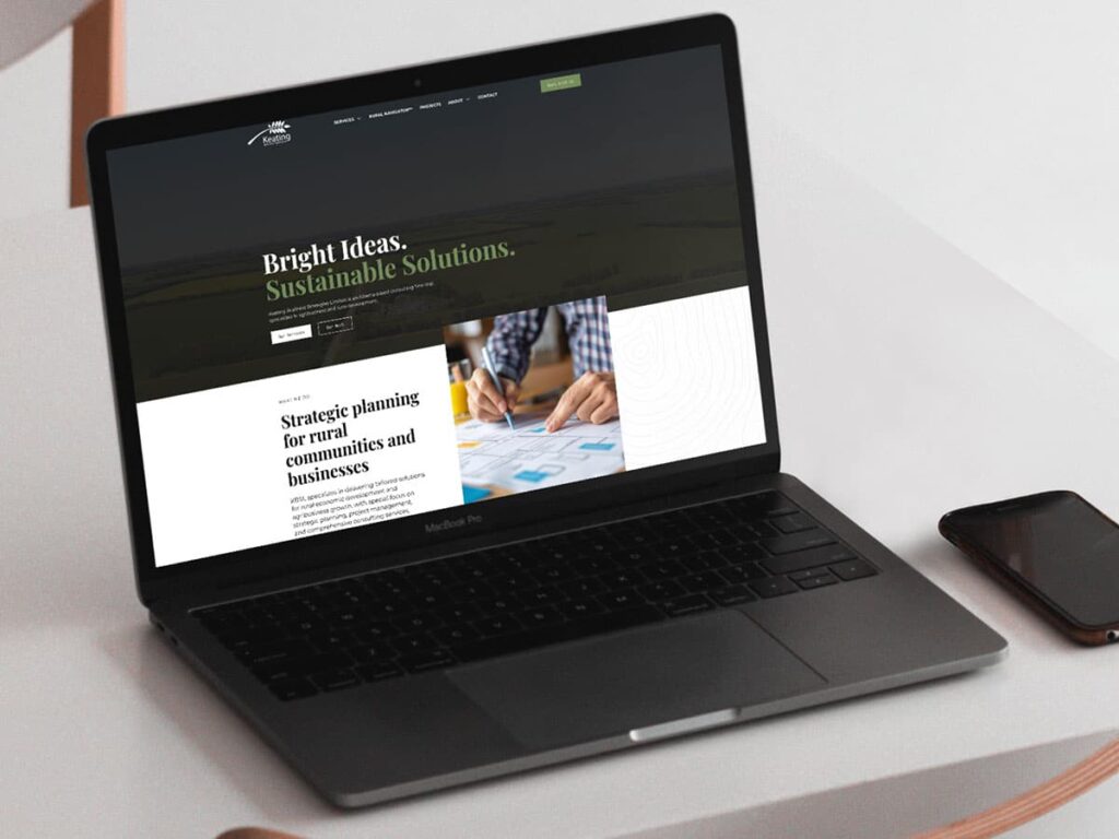 Device displaying the web design for KBSL