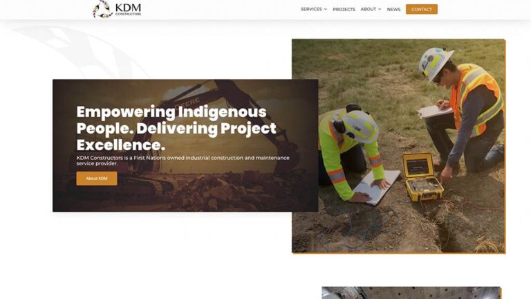 Featured image showcasing web design work for KDM Constructors completed by Becker in Saskatoon