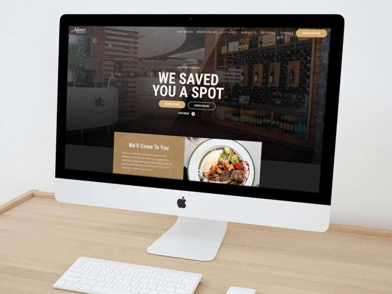 Featured image showcasing web design work for Mano’s Restaurant completed by Becker in Saskatoon