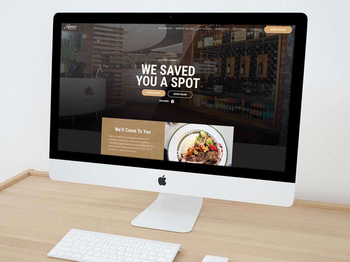 Image showcasing the Mano’s Restaurant website