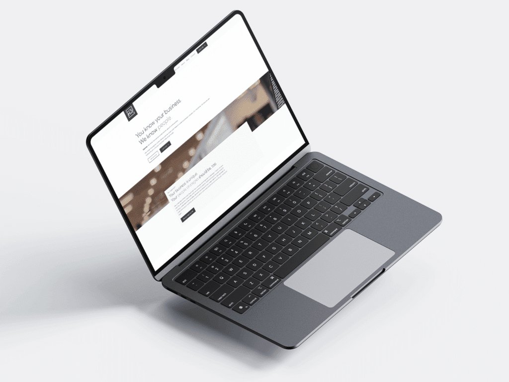 Device displaying the web design for OptimaHR