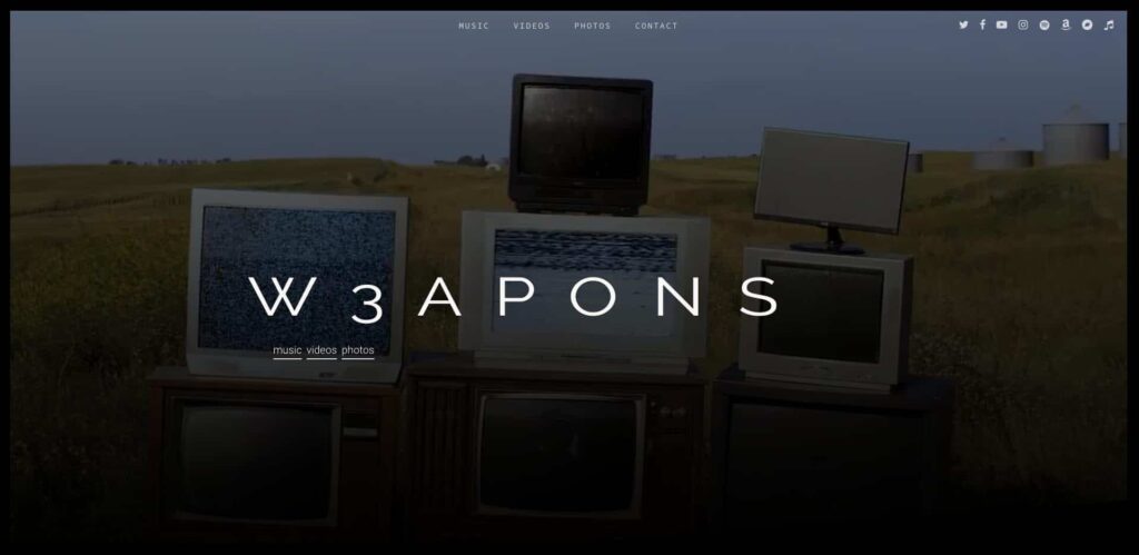 Device displaying web design for W3APONS