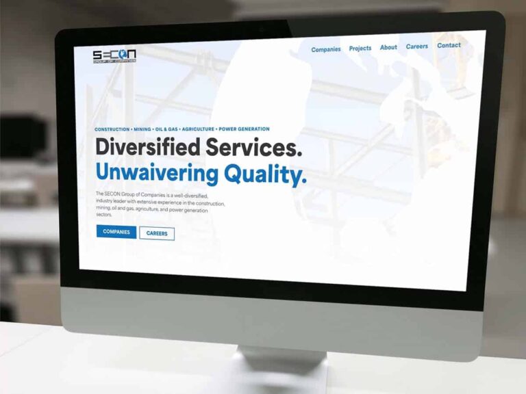 Featured image showcasing web design work for SECON Group completed by Becker in Saskatoon