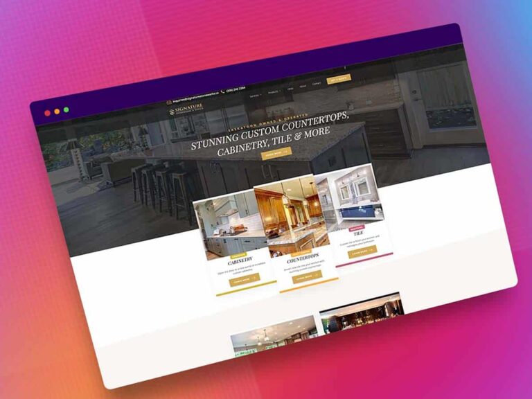 Featured image showcasing web design work for Signature Stoneworks completed by Becker in Saskatoon