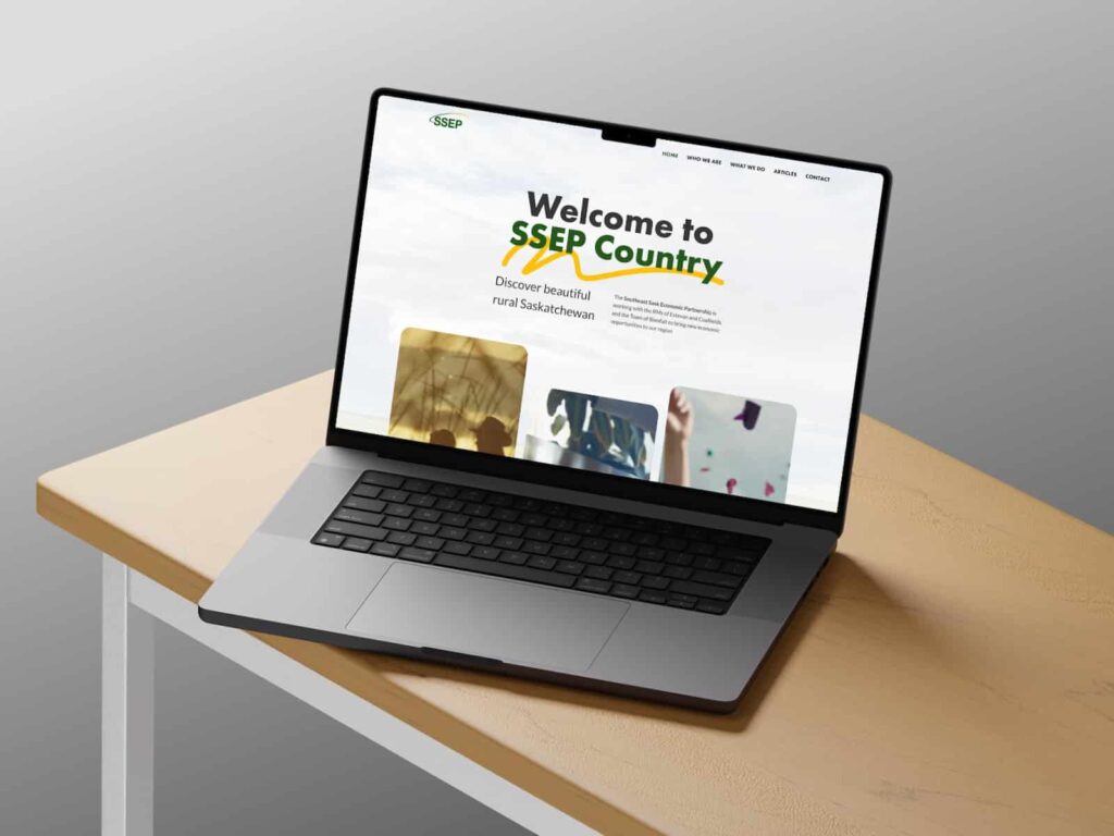 Device displaying the web design for SSEP