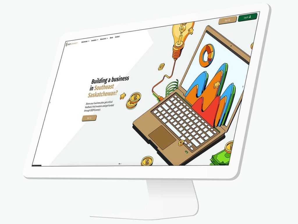 Device displaying the web design for SSEPConnect