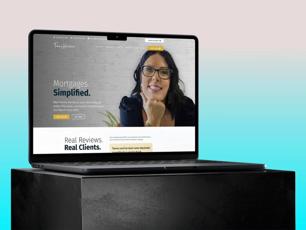 Device displaying the web design for Elite Mortgage Choice