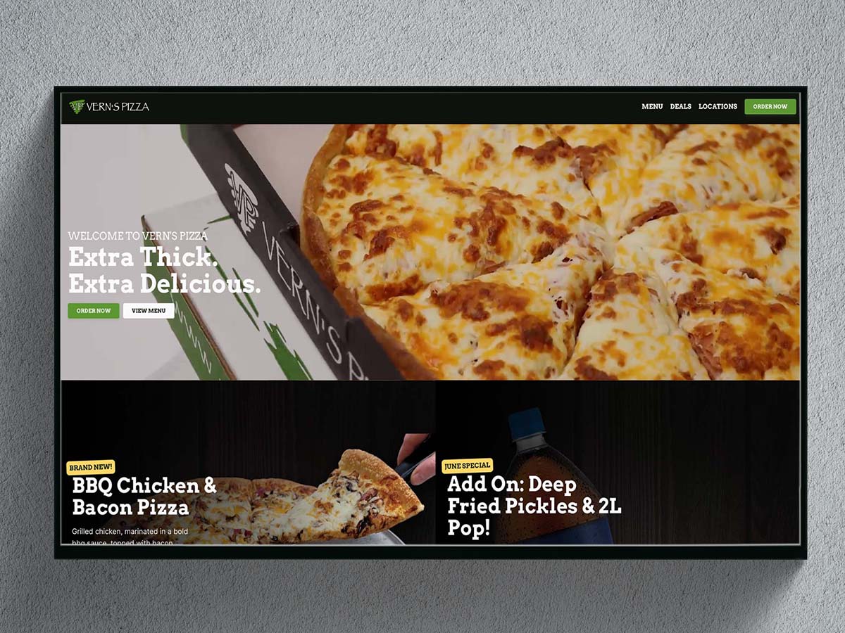 Image showcasing the Vern’s Pizza website