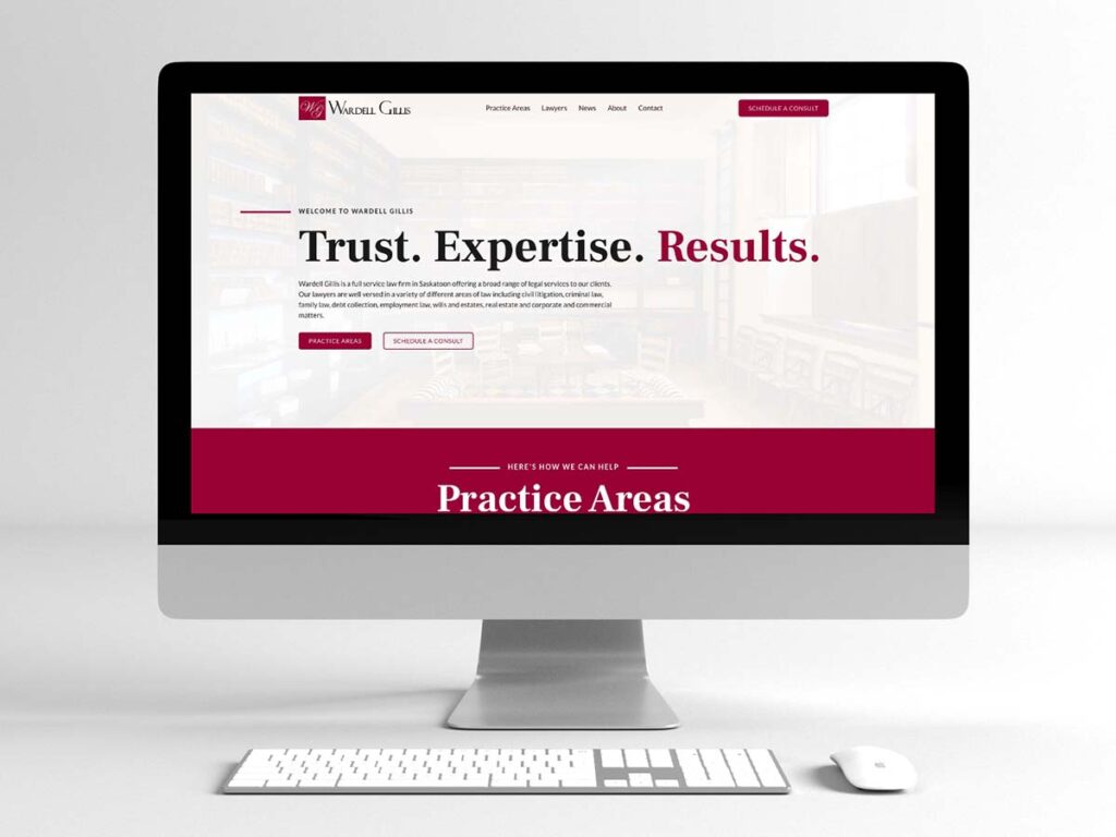 Device displaying the web design for Wardell Gillis