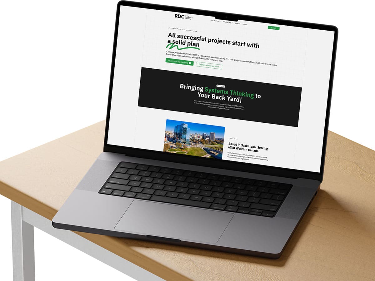 Device displaying web design for one of Becker Design's clients