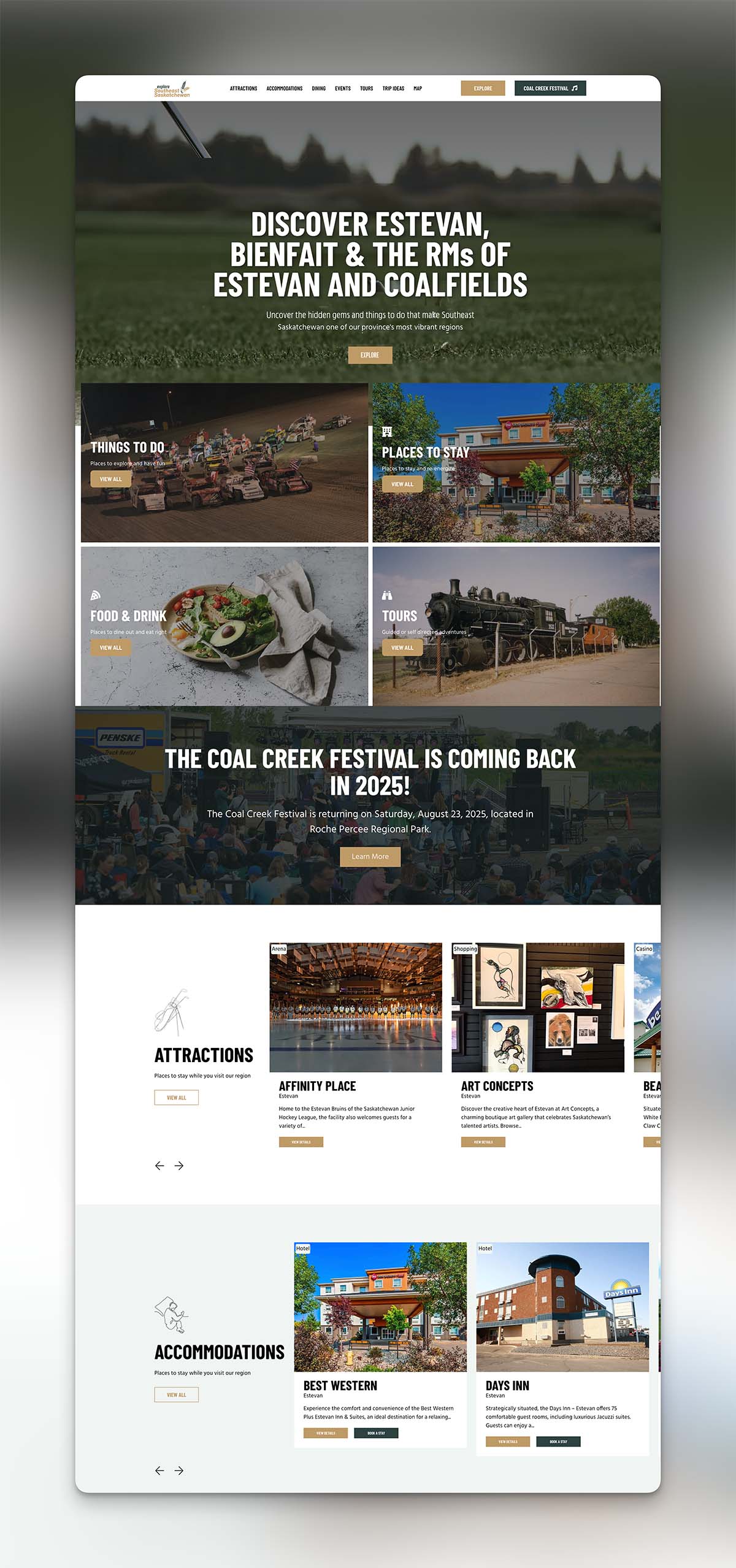 Screenshot of full height web design for ExploreSSEP