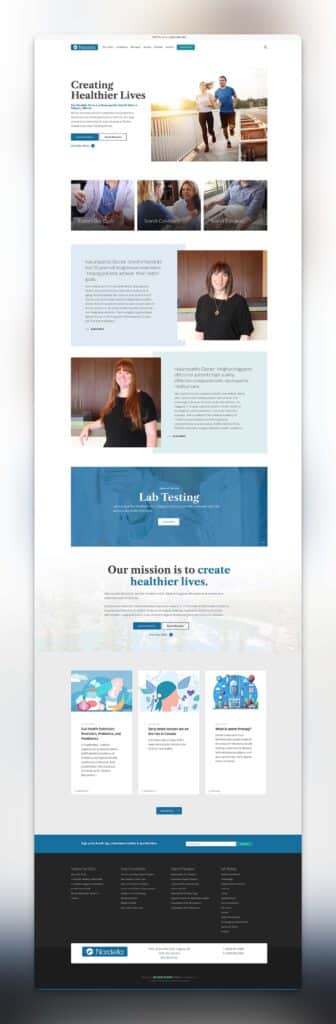 Device displaying the web design for Nardella Clinic