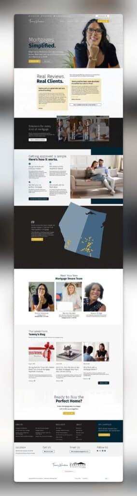 Device displaying the web design for Elite Mortgage Choice