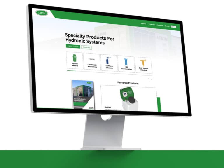 Featured image showcasing web design work for Axiom Industries completed by Becker in Saskatoon