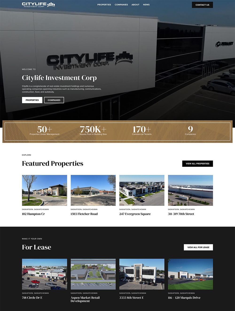 Full-page capture of the Citylife Investment Corp website