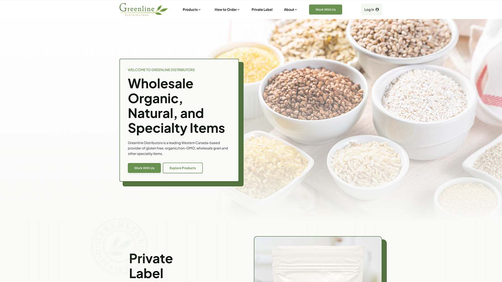 Full-page capture of the Greenline Distributors website