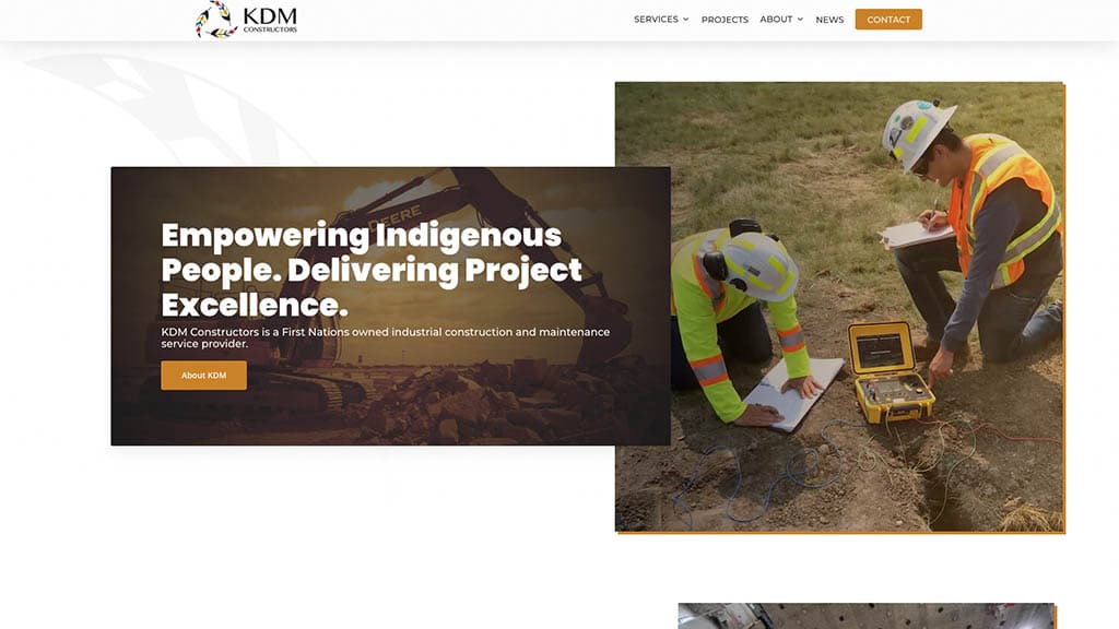 KDM Constructors website by Becker Design