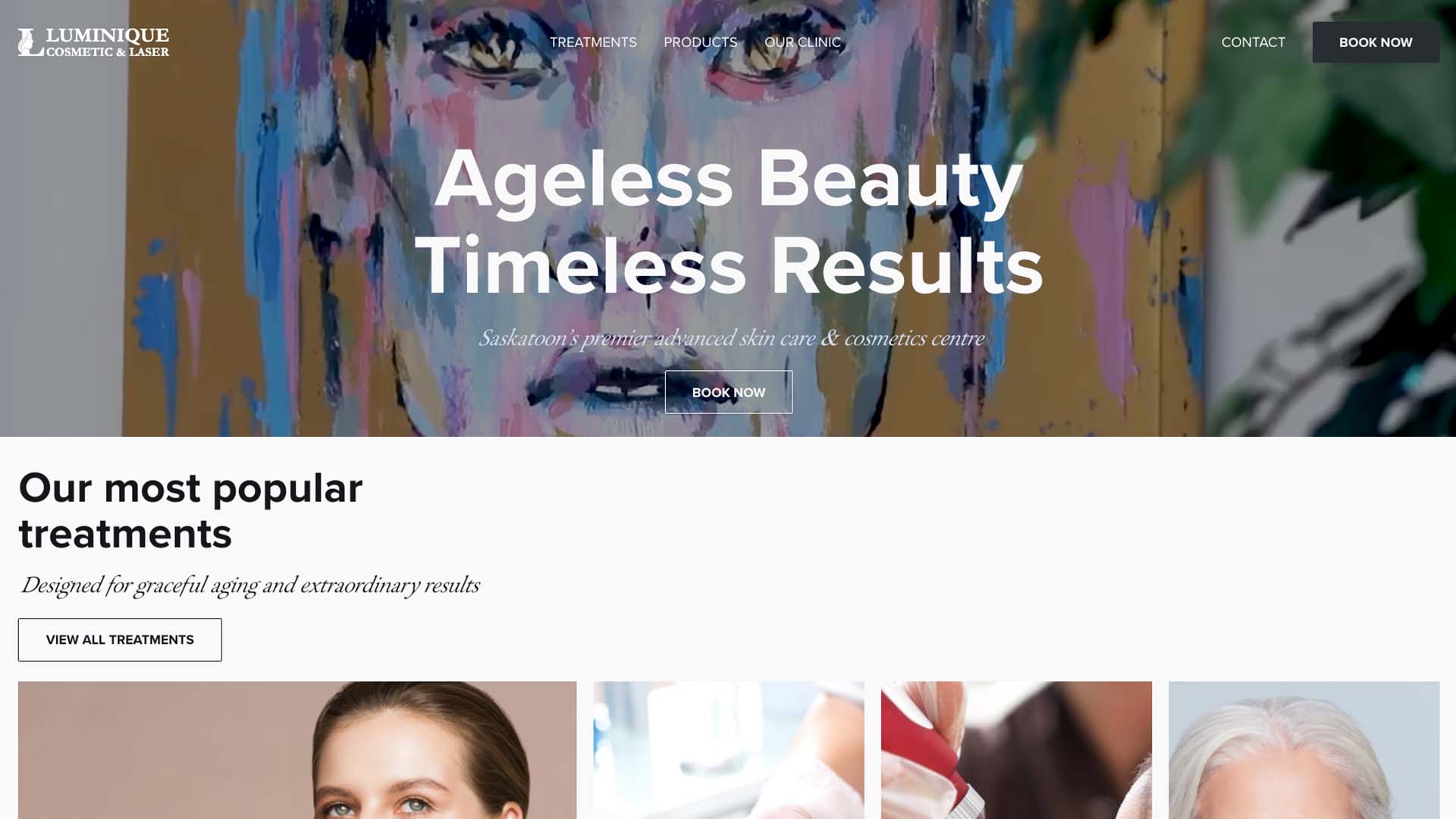 Full-page capture of the Luminique Cosmetic & Laser website