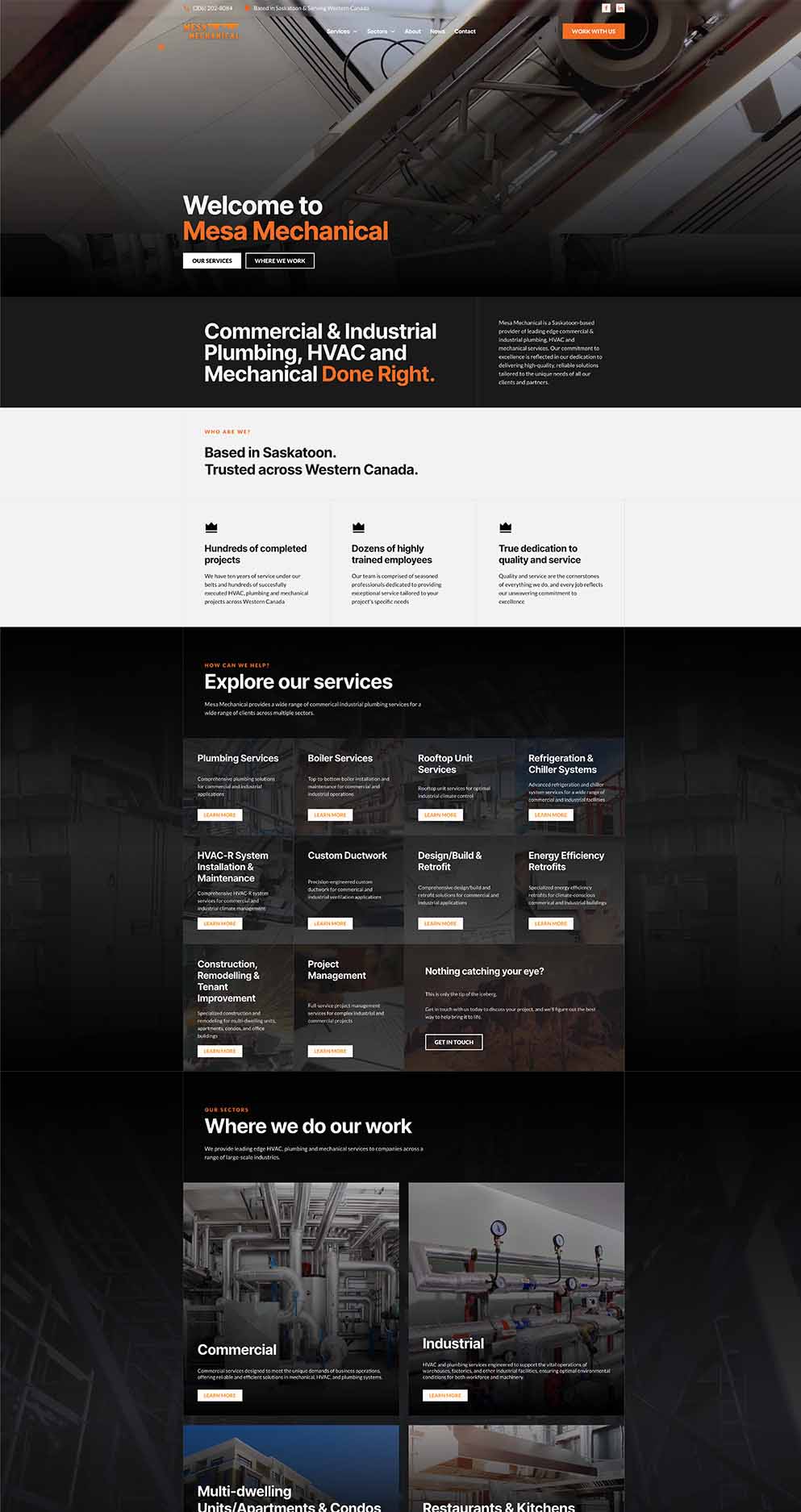 Full-page capture of the Mesa Mechanical website