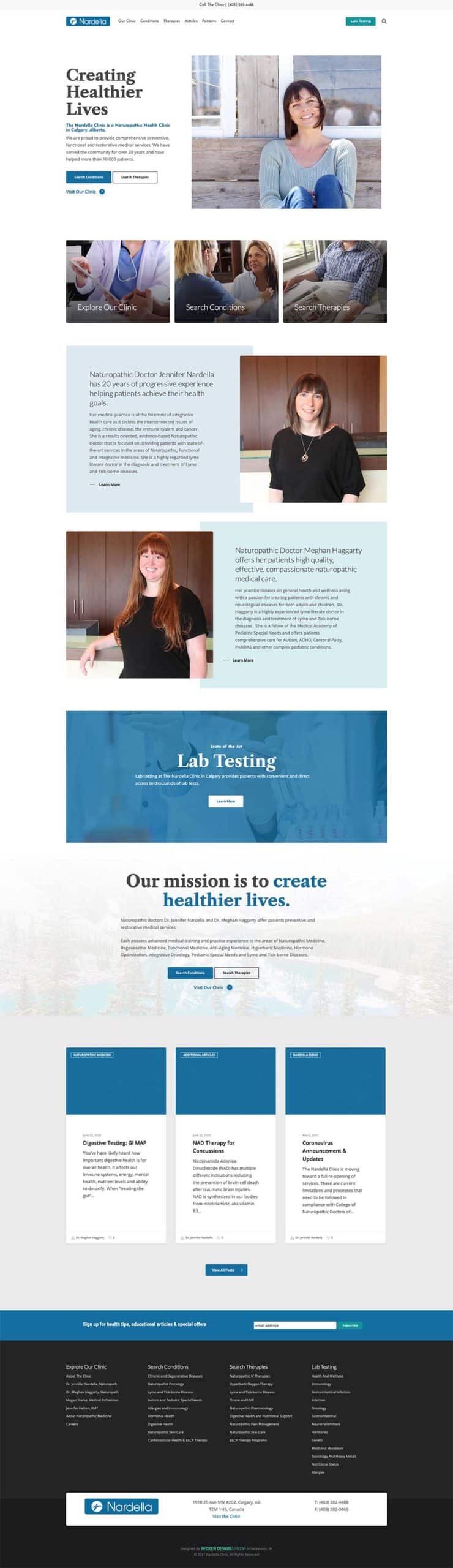 Full-page capture of the Nardella Clinic website