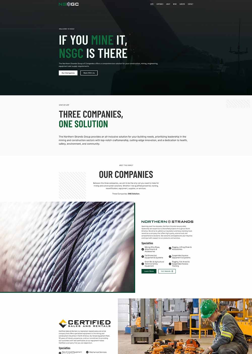 Full-page capture of the Northern Strands Group website
