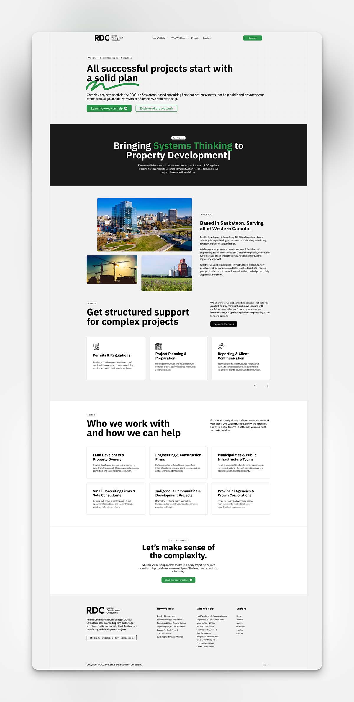 Full-page capture of the RDC website
