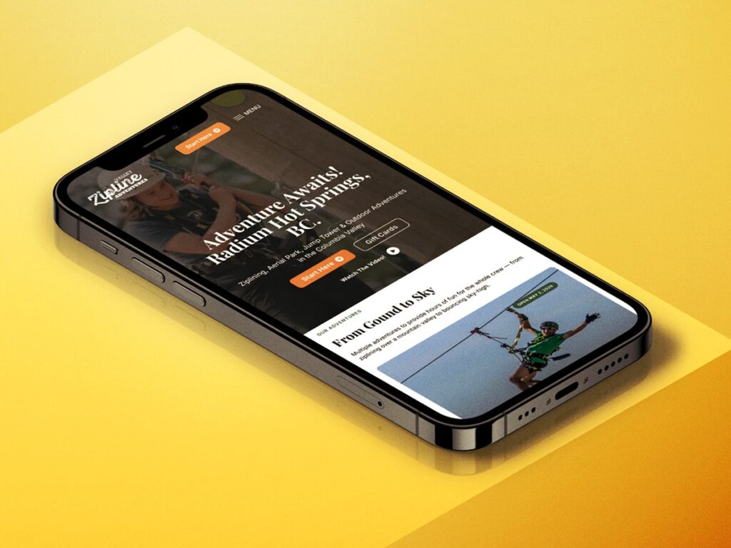 Valley Zipline Adventures website by Becker Design