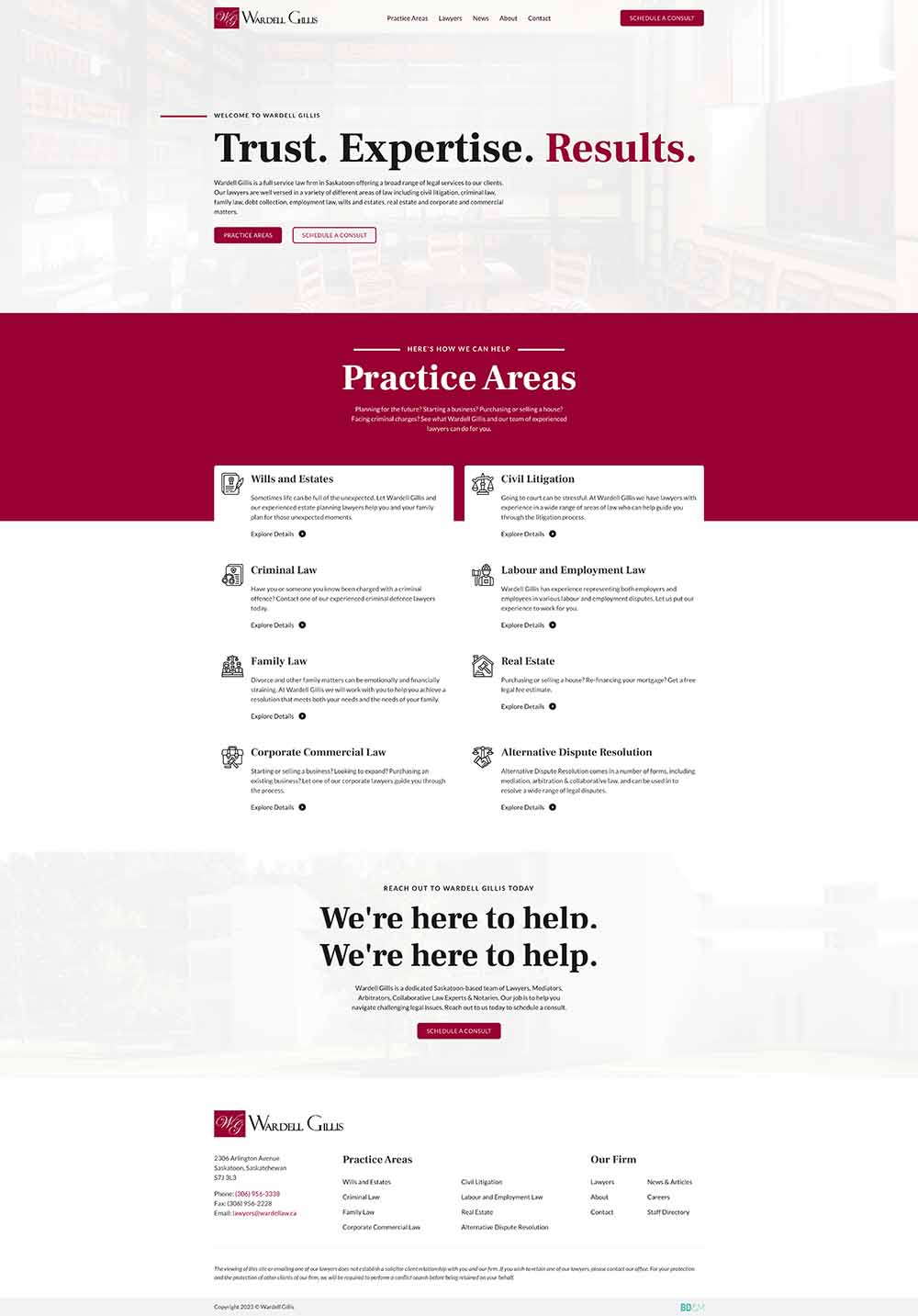 Full-page capture of the Wardell Gillis website